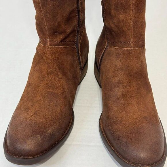 Born Hayden NWB Sz 8W Extended Calf Rust Tobacco Distressed Leather Knee High Bo - Picture 12 of 13